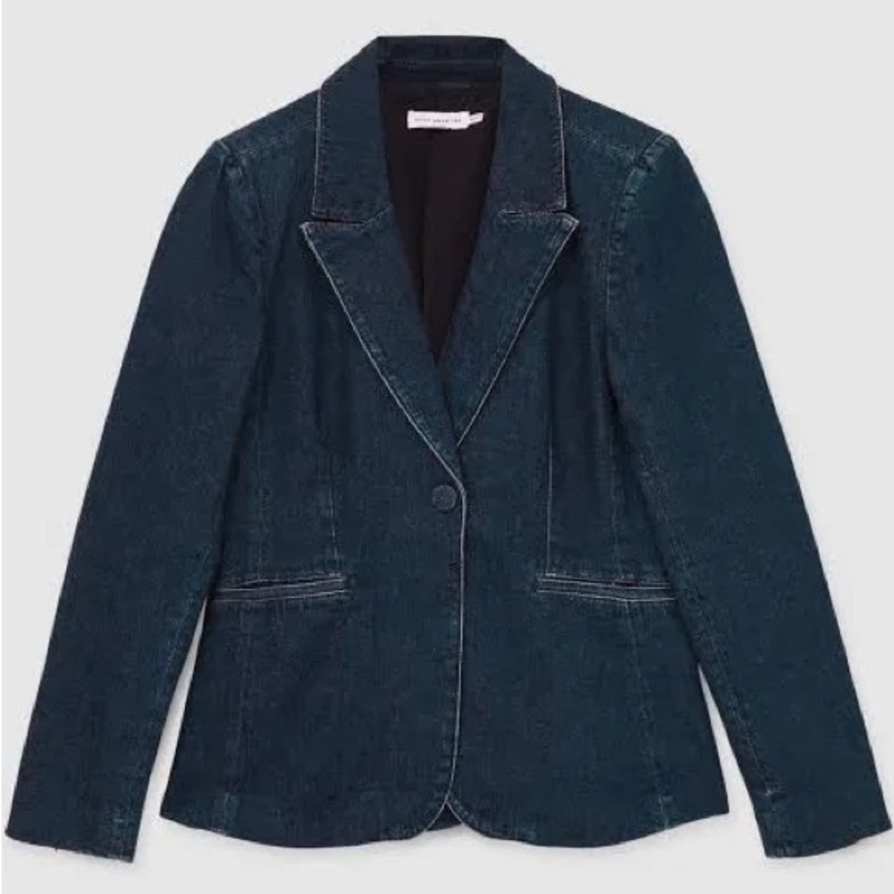 Good American Sculpted Denim Blazer, sz XS